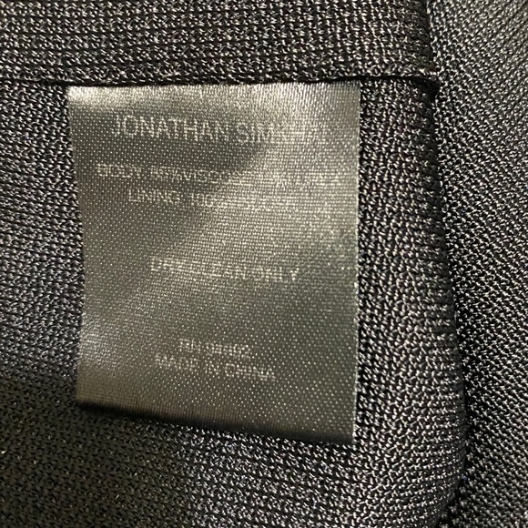 Jonathan Simkhai Metallic Blue Wrap Puff Sleeve Dress (M) - Picture 10 of 11